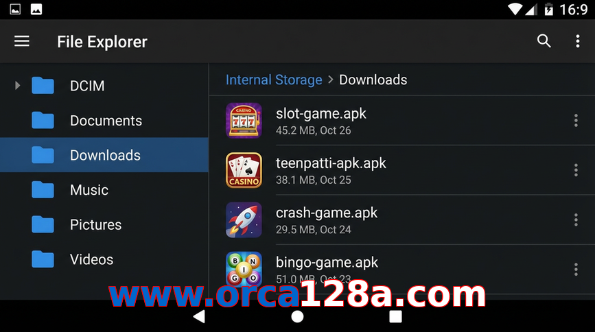 Main screen of Www.orca128a.com gameapk page for PK players
